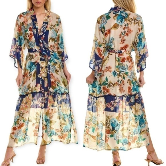 Johnny Was Emma Astrid Kimono/dress silk Full Length NWT (oversized) - Picture 1 of 8